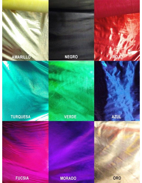 Tejido licra laminado colores metalizados