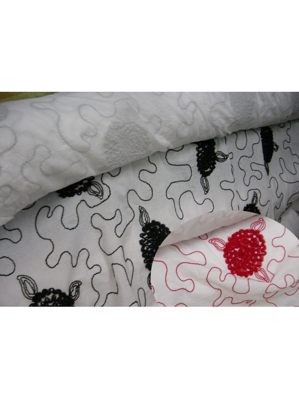 Tela algodon blanca con estampados