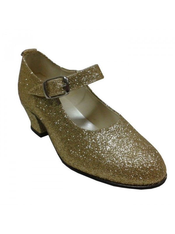 Zapato princesa glitter oro