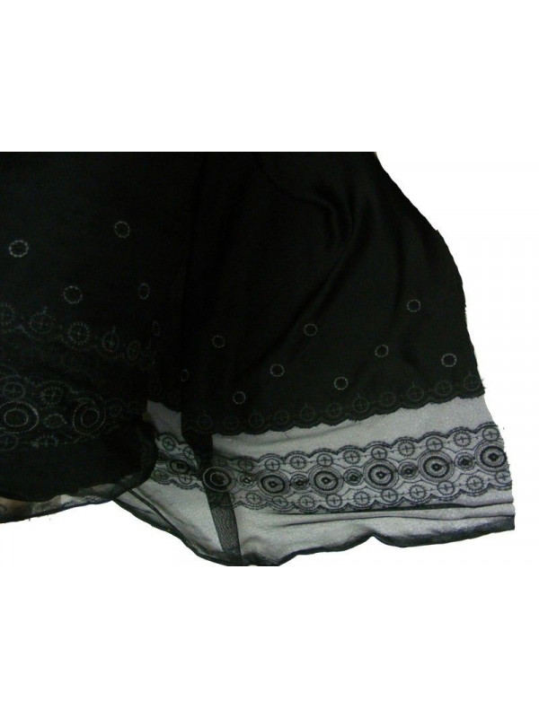 Tejido raso con tul bordado marsella