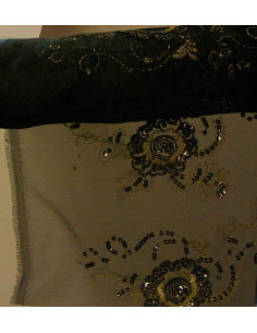 Organza gasa con lentejuelas bordada