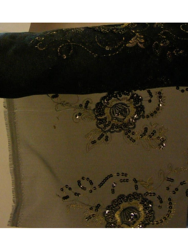 Organza gasa con lentejuelas bordada