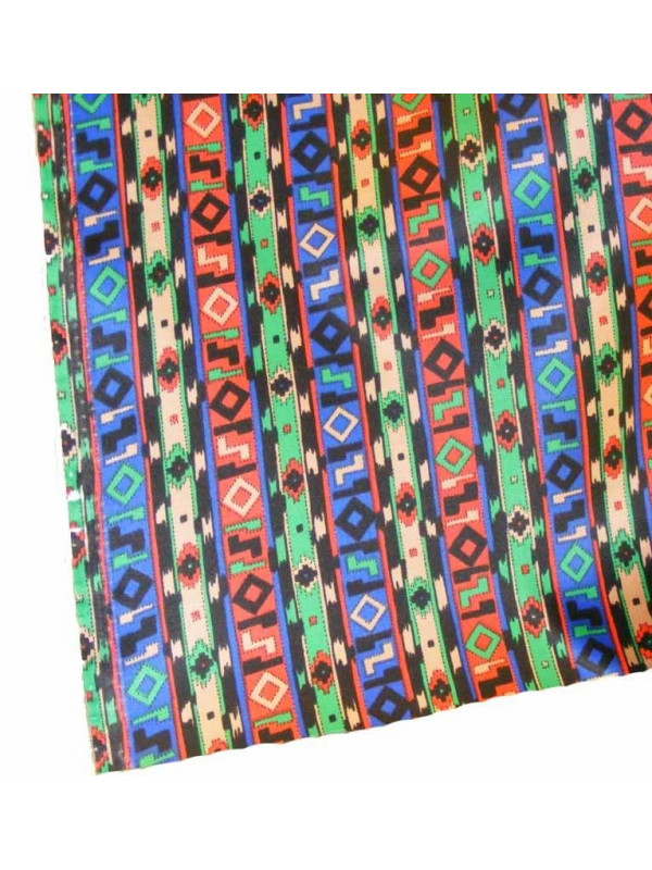 Raso estampado azteca