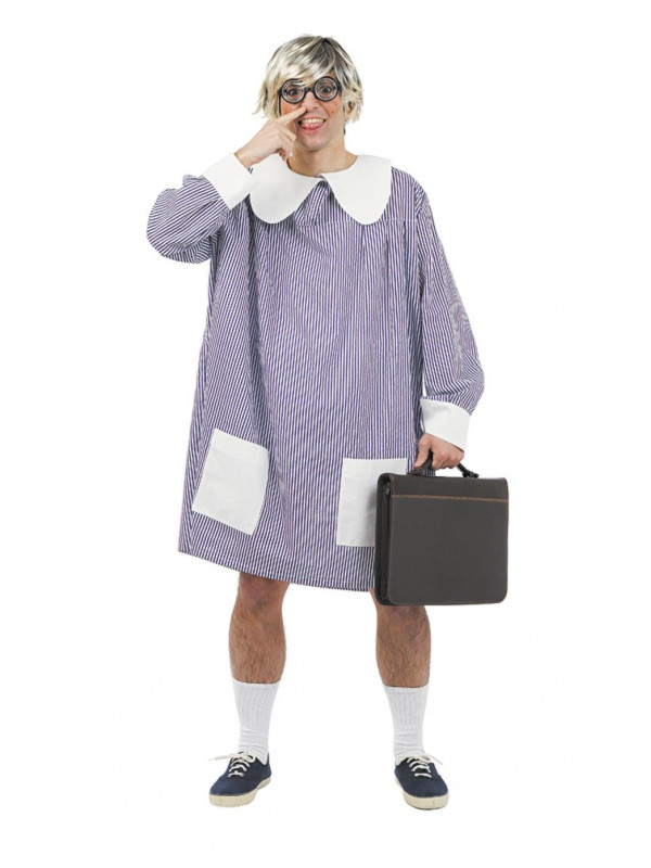 Disfraz de bata colegial adulto