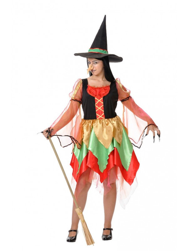 Disfraz de bruja de colores