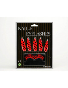Set uñas y pestañas mariquita