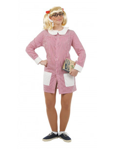 Disfraz de bata colegiala mujer