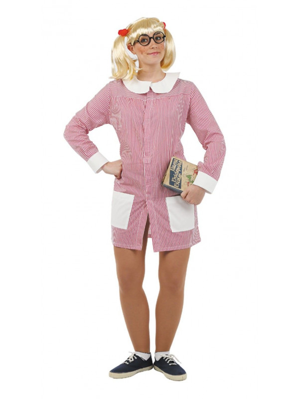 Disfraz de bata colegiala mujer