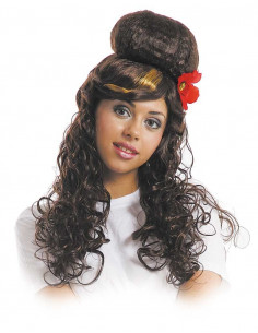 Peluca melena con moño