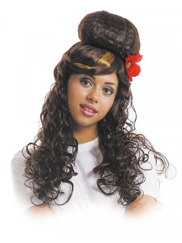 Peluca melena con moño