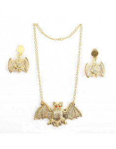 Set collar y pendientes murcielago