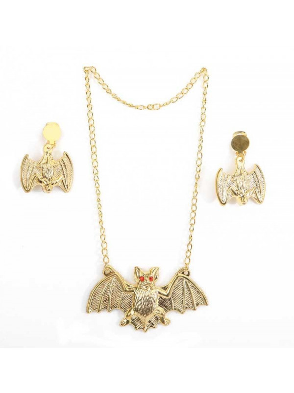 Set collar y pendientes murcielago