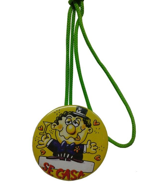 Chapa colgante para el novio