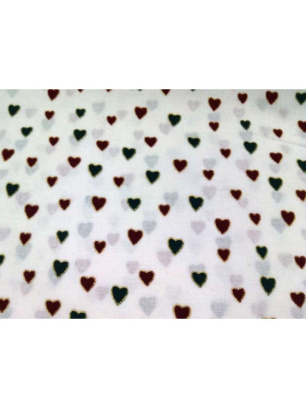 Tejido popelín patchwork corazones