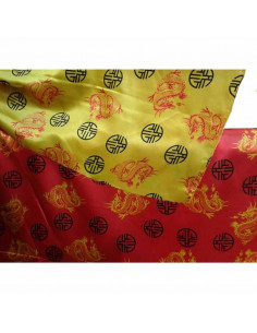 Tejido raso estampado de dragones