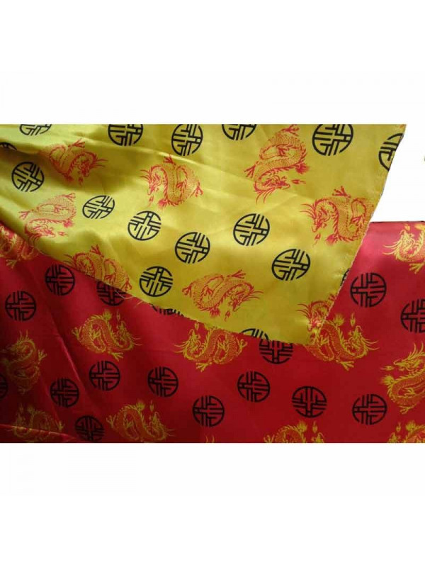 Tejido raso estampado de dragones