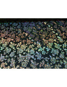 Tela estampada de flores en tejido de punto