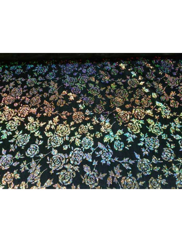 Tela estampada de flores en tejido de punto