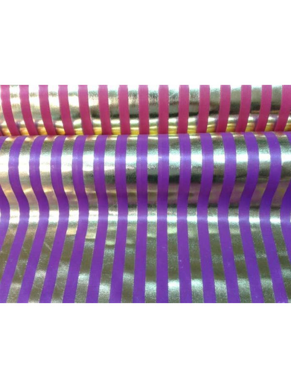 Tela de punto brillante con rayas doradas