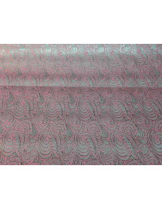 Tela brocada rosa estampada