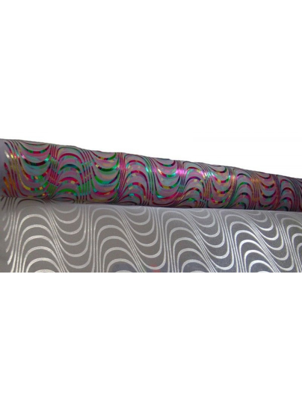 Tela imitacion organza con estampado multicolor