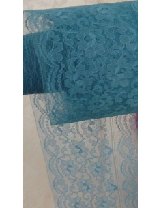 Tejido blonda azul para volantes