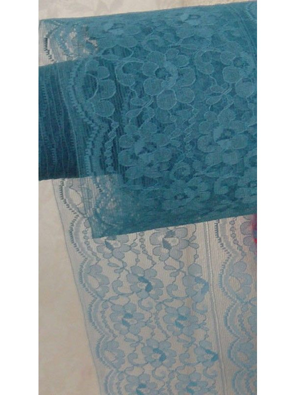 Tejido blonda azul para volantes