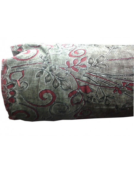 Tejido antelina brocada con estampado en plata