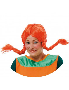 Peluca de trenzas naranjas
