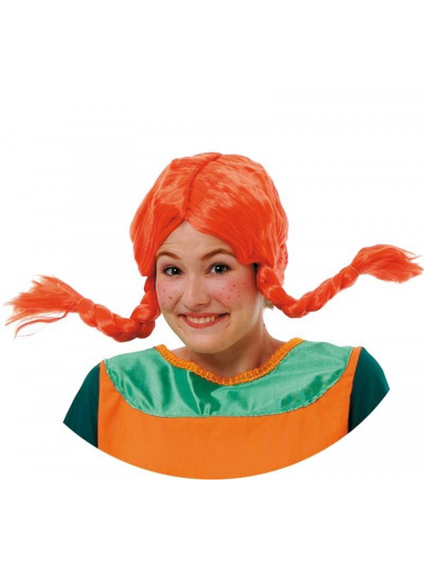 Peluca de trenzas naranjas