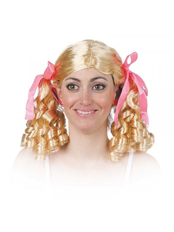 Peluca trenzas tirabuzones