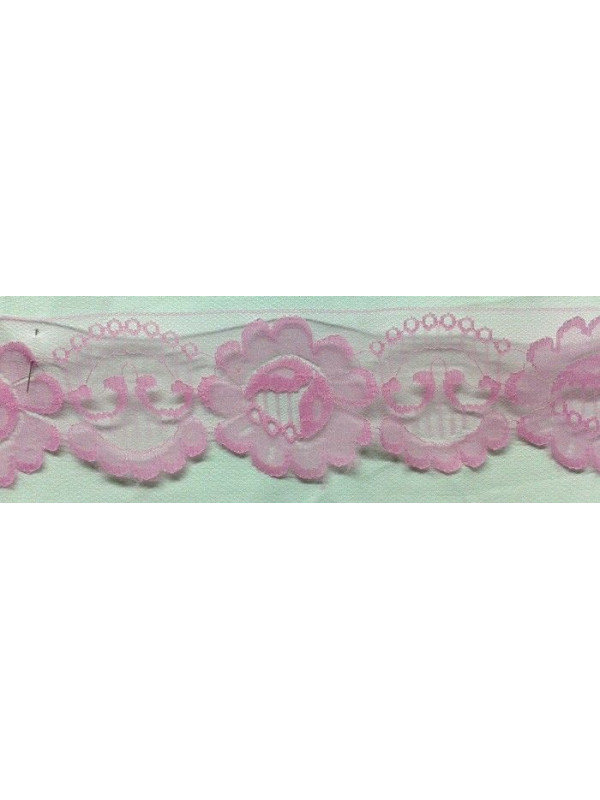 Blonda ancha rosa con flor