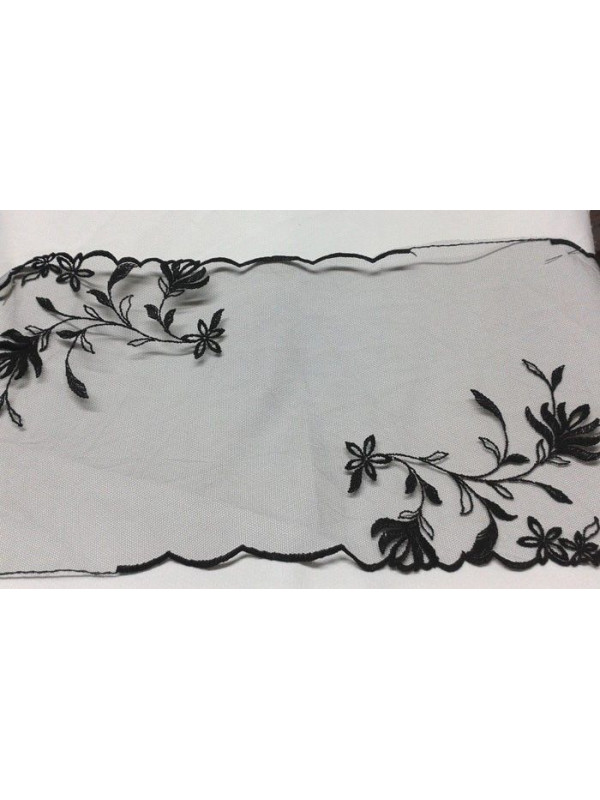 Blonda ancha con bordado flor