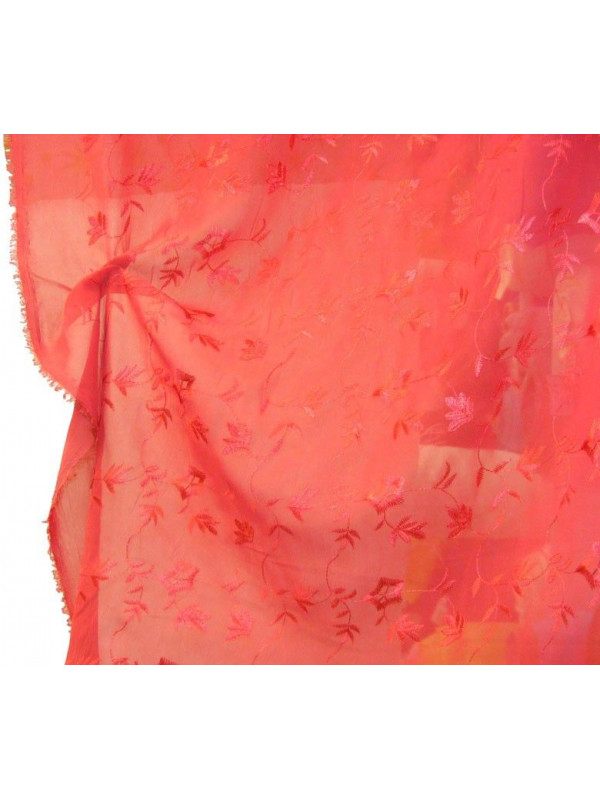 Tejido de gasa flores bordadas