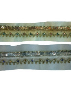 Pasamaneria organza con lentejuelas