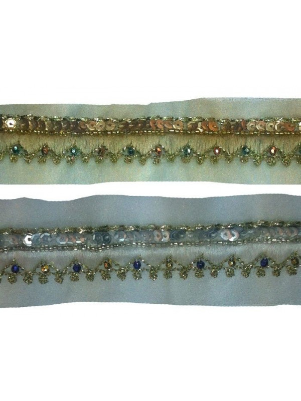 Pasamaneria organza con flores