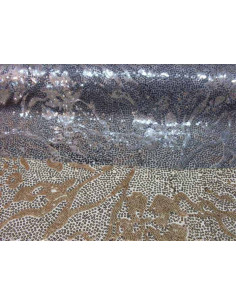 Tejido de tul elastico con lentejuelas