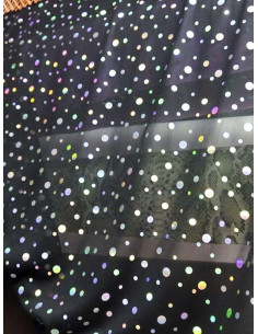 Tela de gasa elástica topos iris