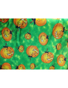 Tela de satín estampado calabazas