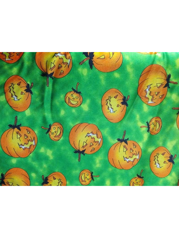 Tela de satín estampado calabazas