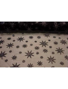Tejido de tul estrellas