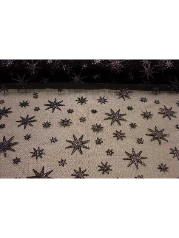 Tejido de tul estrellas