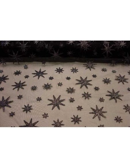 Tejido de tul estrellas