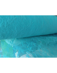 Tejido de puntilla elastica turquesa