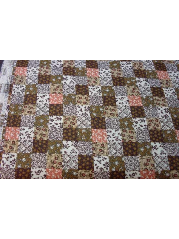 Tejido cuadro marron patchwork