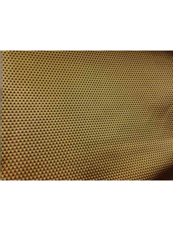 Tejido brocado granate y mostaza