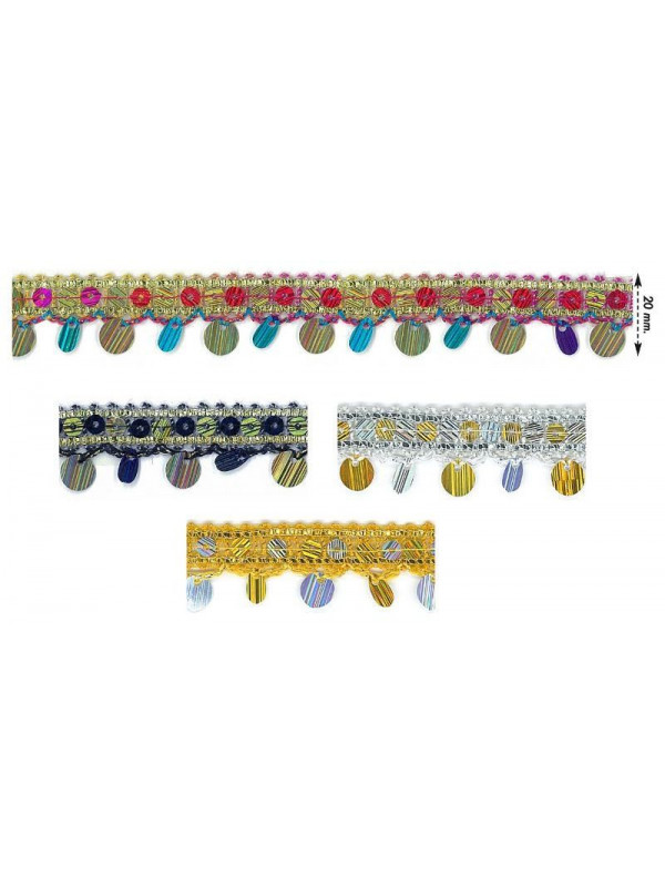 Pasamaneria de lentejuela con fleco