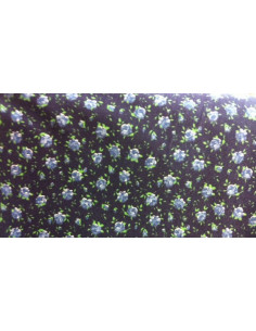 Tejido patchwork flor azul