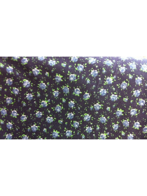 Tejido patchwork flor azul