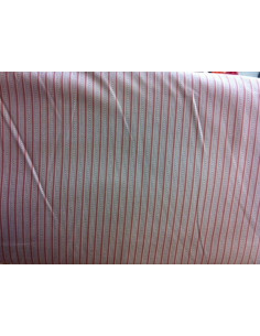 Tejido patchwork blanca raya roja
